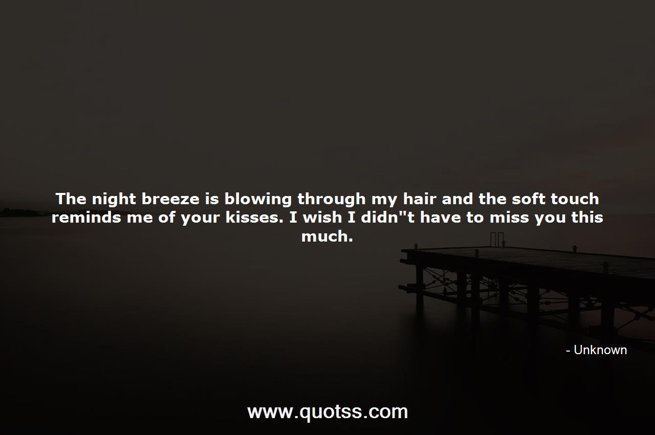 The night breeze is blowing through my hair and the soft touch  reminds...-Unknown | Unknown Quotes